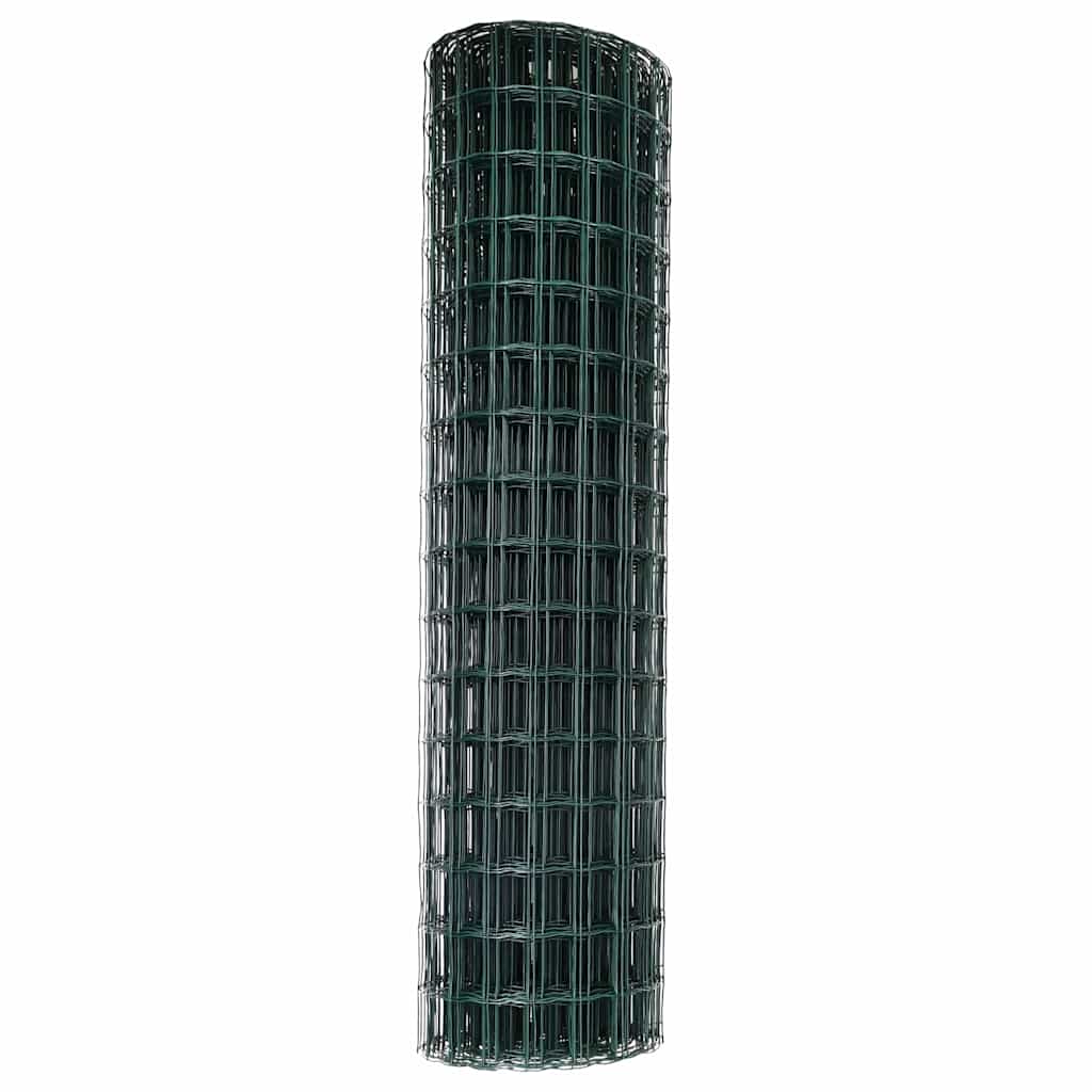 vidaXL Ogrodzenie Euro Zielony 1,2 x 25 m Żelazo pokryte PVC
