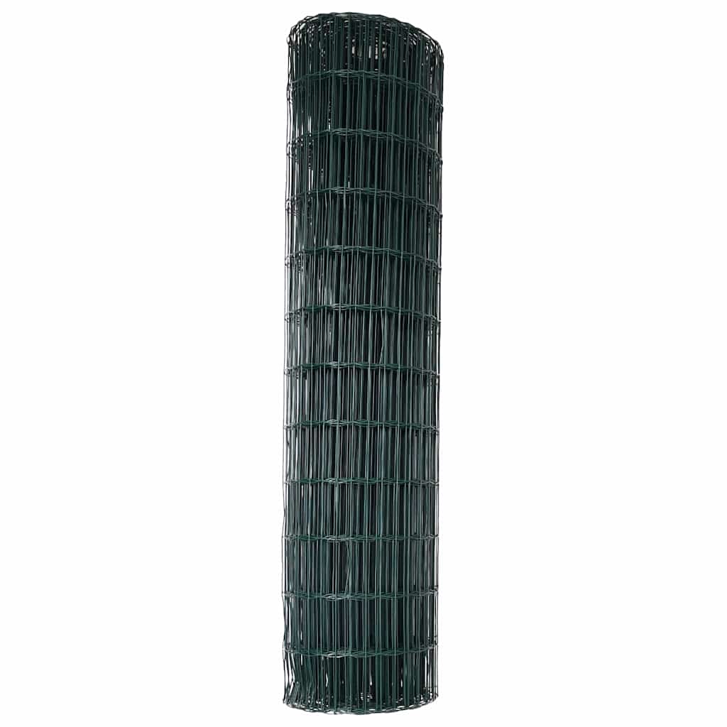 vidaXL Ogrodzenie Euro Zielony 1,2 x 25 m Żelazo pokryte PVC