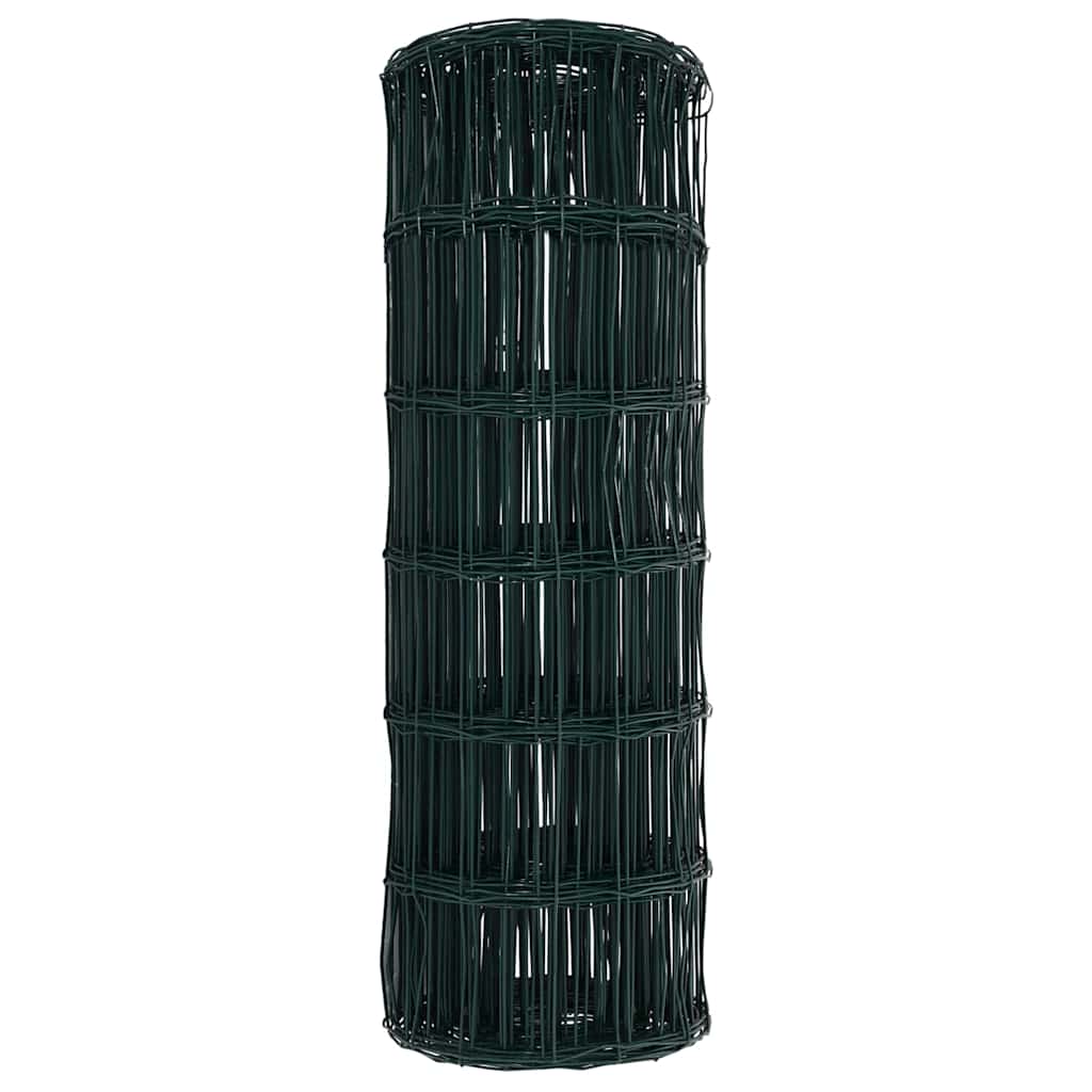 vidaXL Ogrodzenie Euro Zielony 0,6 x 25 m Żelazo pokryte PVC