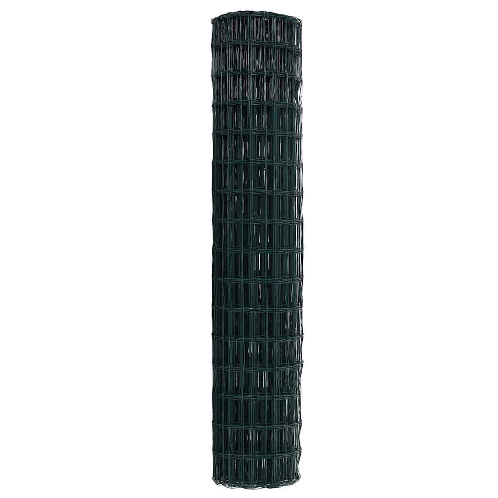 vidaXL Ogrodzenie Euro Zielony 1,6 x 10 m Żelazo pokryte PVC