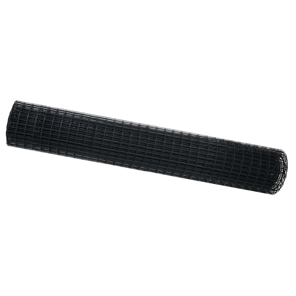 vidaXL Ogrodzenie Euro Szary 1,5 x 10 m Żelazo pokryte PVC