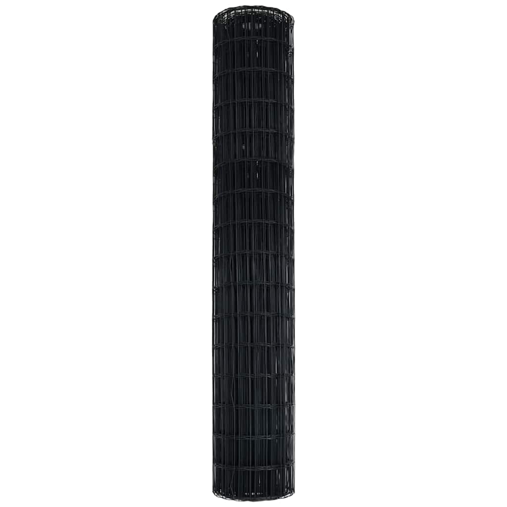 vidaXL Ogrodzenie Euro Szary 1,5 x 10 m Żelazo pokryte PVC