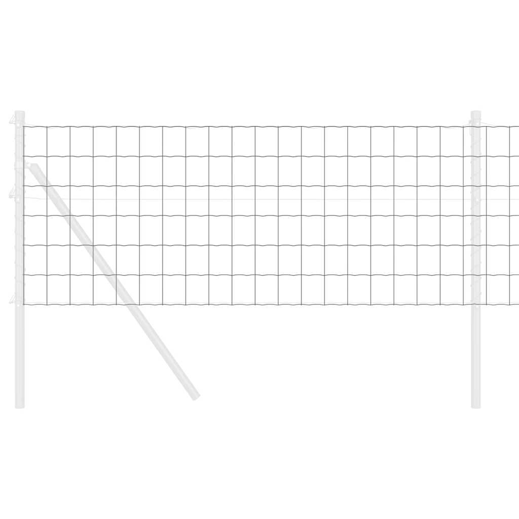 vidaXL Ogrodzenie Euro Szary 0.8 x 10 m Żelazo pokryte PVC