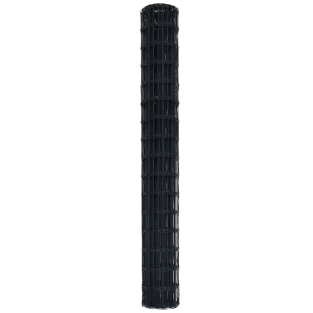 vidaXL Ogrodzenie Euro Szary 1,6 x 10 m Żelazo pokryte PVC