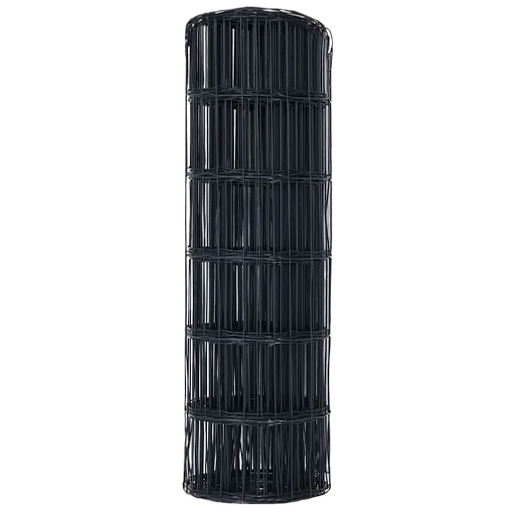 vidaXL Ogrodzenie Euro Szary 0,6 x 10 m Żelazo pokryte PVC