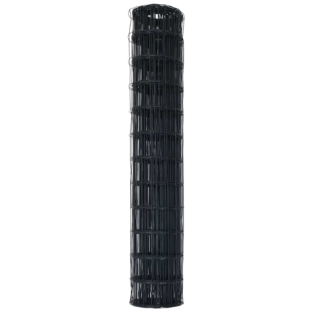 vidaXL Ogrodzenie Euro Szary 1,4 x 10 m Żelazo pokryte PVC
