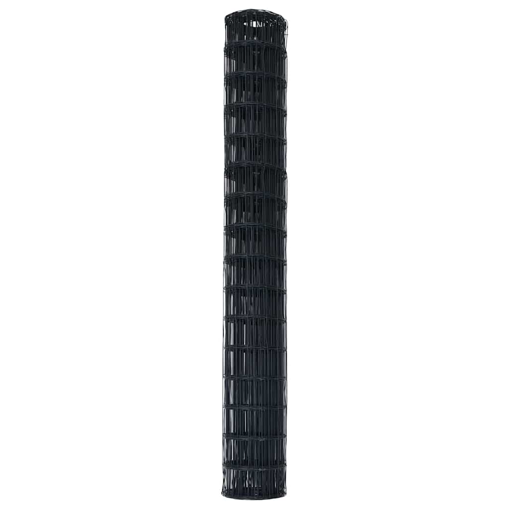vidaXL Ogrodzenie Euro Szary 1,6 x 10 m Żelazo pokryte PVC