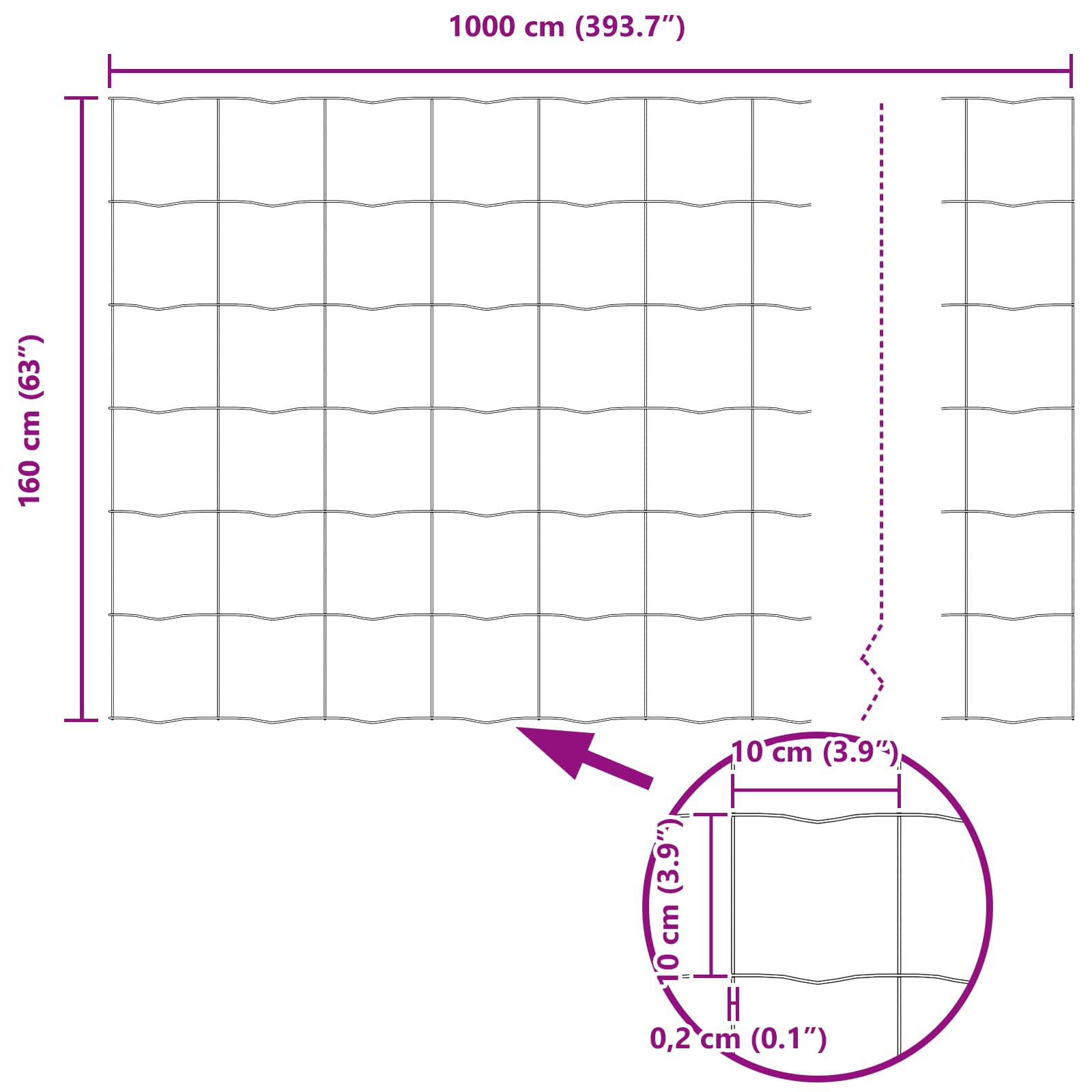 vidaXL Ogrodzenie Euro Szary 1,6 x 10 m Żelazo pokryte PVC