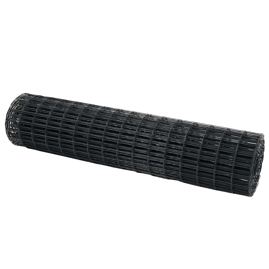 vidaXL Ogrodzenie Euro Szary 1,2 x 25 m Żelazo pokryte PVC