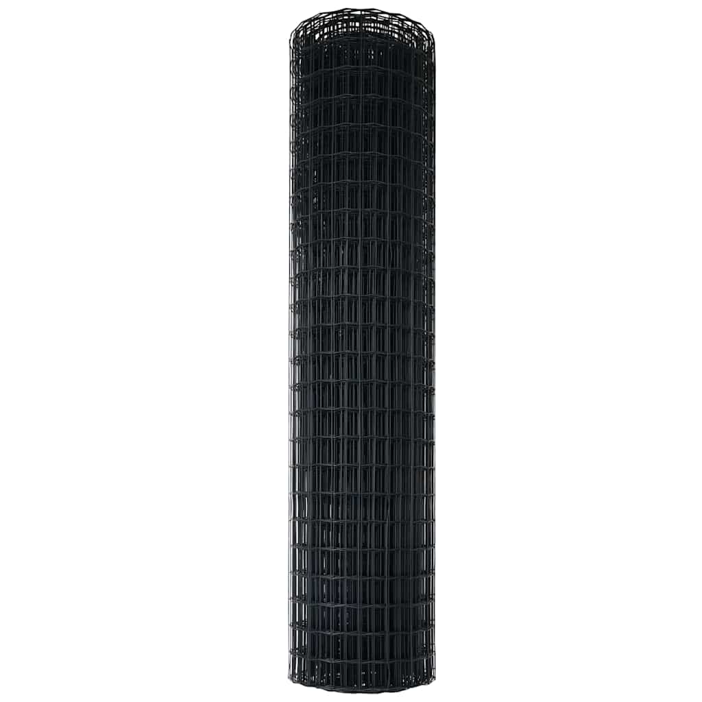 vidaXL Ogrodzenie Euro Szary 1,2 x 25 m Żelazo pokryte PVC