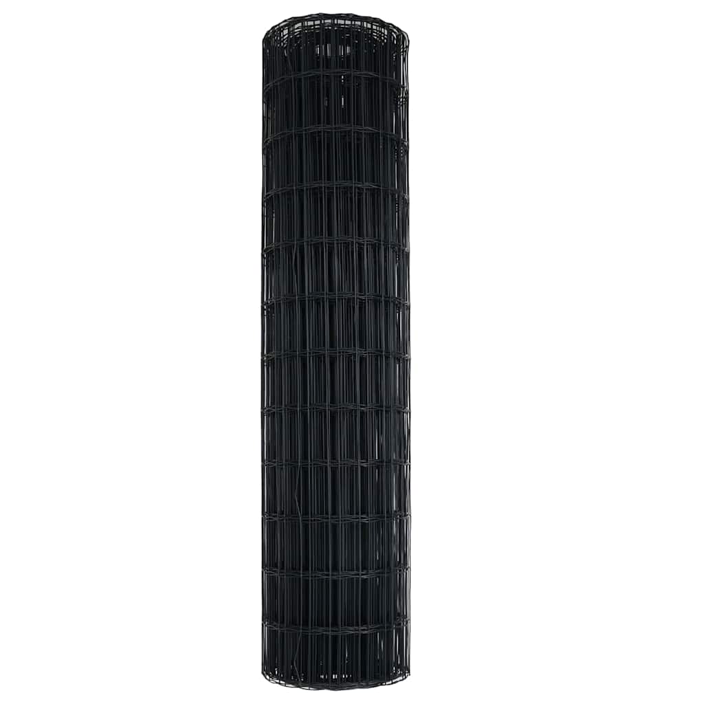 vidaXL Ogrodzenie Euro Szary 1,2 x 25 m Żelazo pokryte PVC