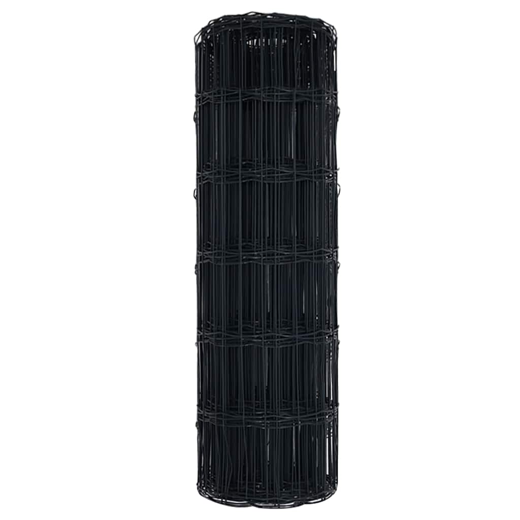 vidaXL Ogrodzenie Euro Szary 0,6 x 25 m Żelazo pokryte PVC