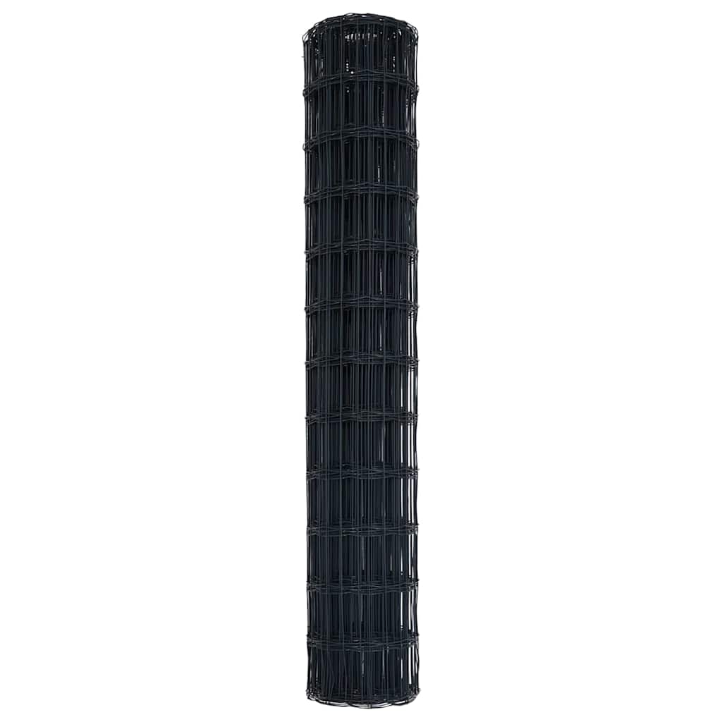 vidaXL Ogrodzenie Euro Szary 1 x 25 m Żelazo pokryte PVC