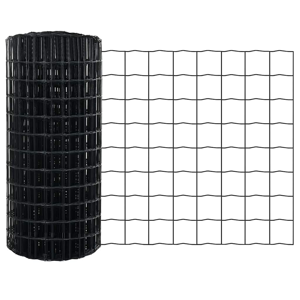 vidaXL Ogrodzenie Euro Szary 0,6 x 50 m Żelazo pokryte PVC
