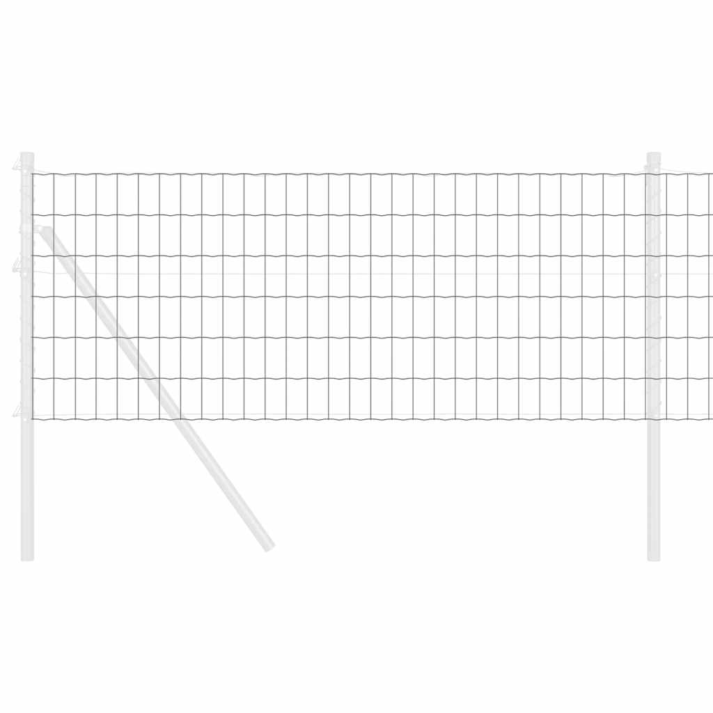 vidaXL Ogrodzenie Euro Szary 0,6 x 50 m Żelazo pokryte PVC