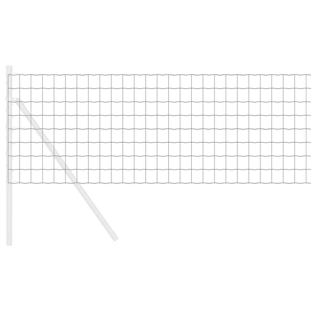 vidaXL Ogrodzenie Euro Szary 0,6 x 10 m Żelazo pokryte PVC