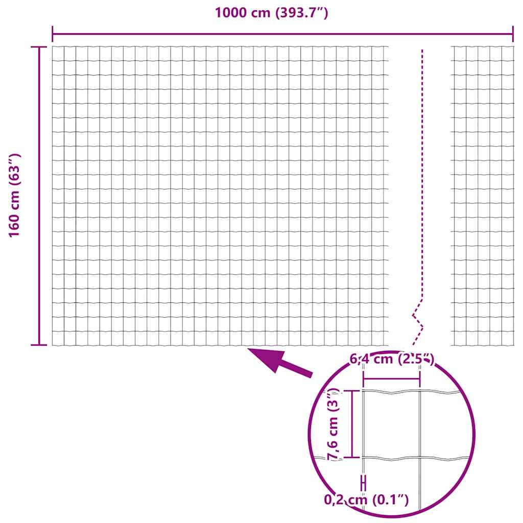 vidaXL Ogrodzenie Euro Czarny 1,6 x 10 m Żelazo pokryte PVC