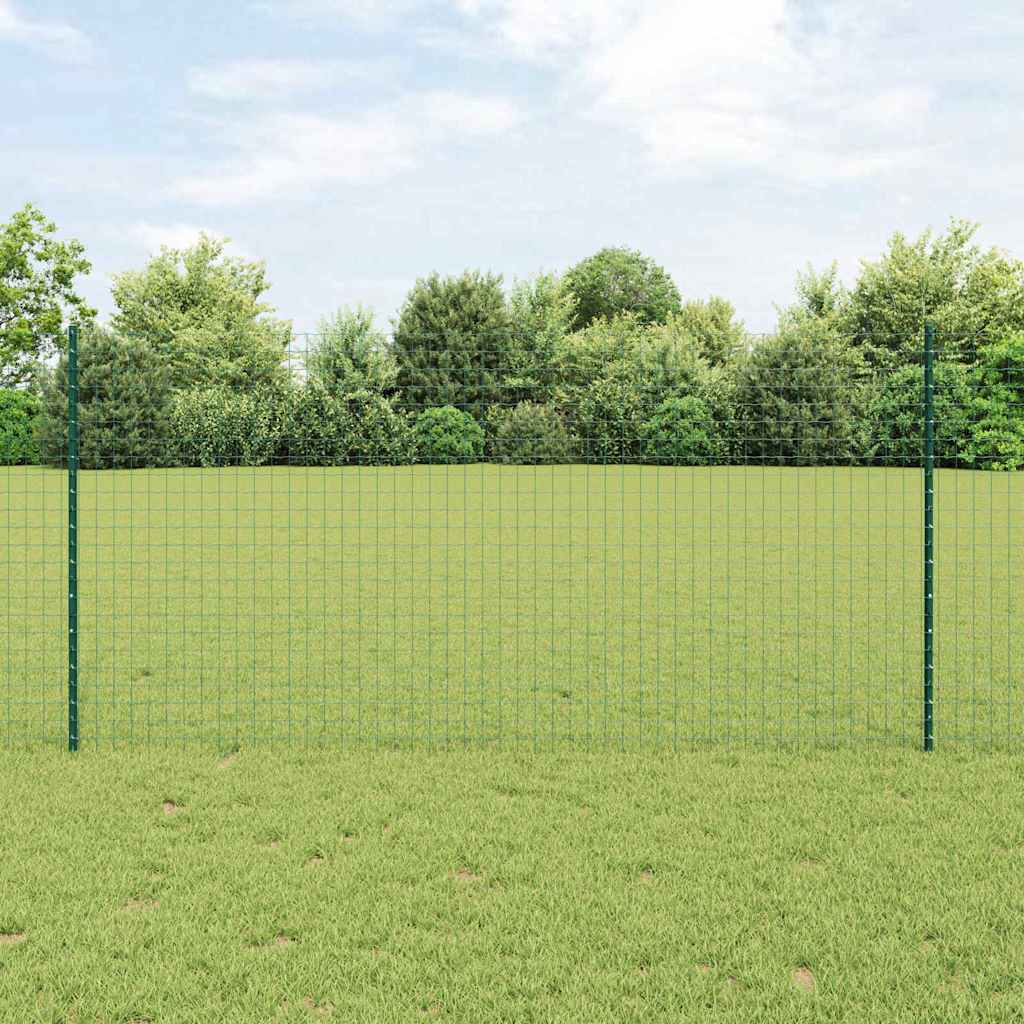 vidaXL Wbudowany słupek ogrodzeniowy 22 pcs zielony 160 cm
