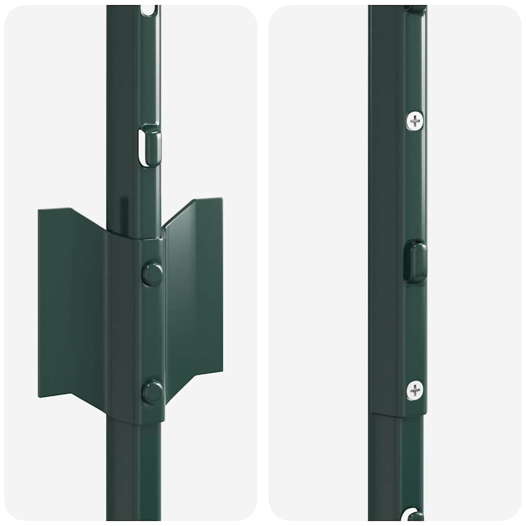 vidaXL Wbudowany słupek ogrodzeniowy 22 pcs zielony 200 cm