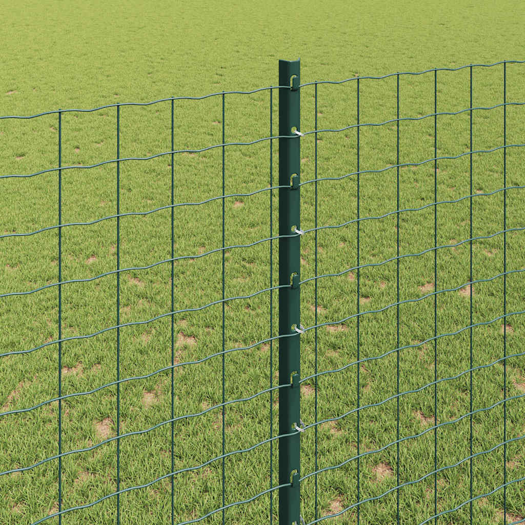 vidaXL Wbudowany słupek ogrodzeniowy 44 pcs zielony 200 cm