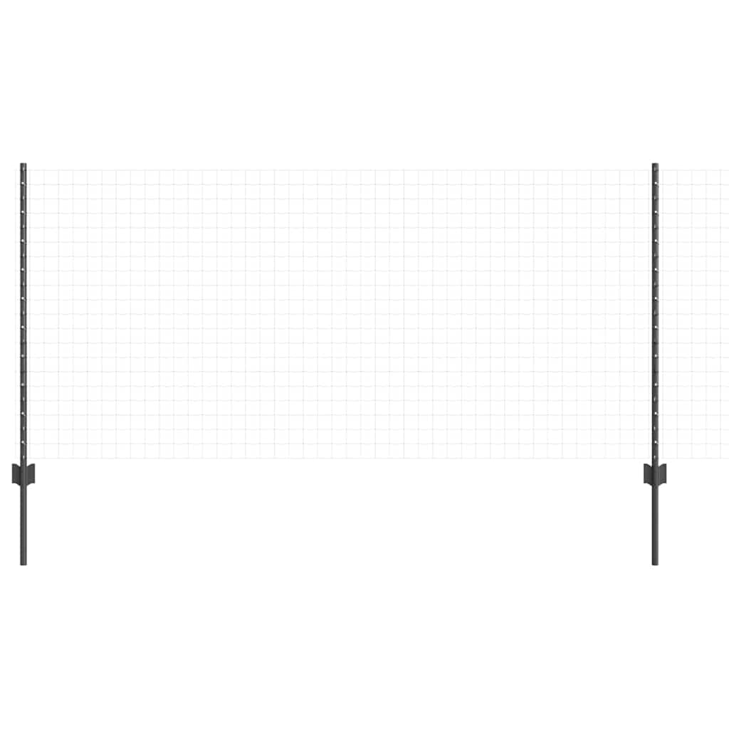 vidaXL Wbudowany słupek ogrodzeniowy 44 pcs Szary 140 cm