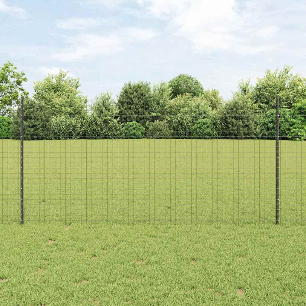 vidaXL Wbudowany słupek ogrodzeniowy 22 pcs Szary 160 cm