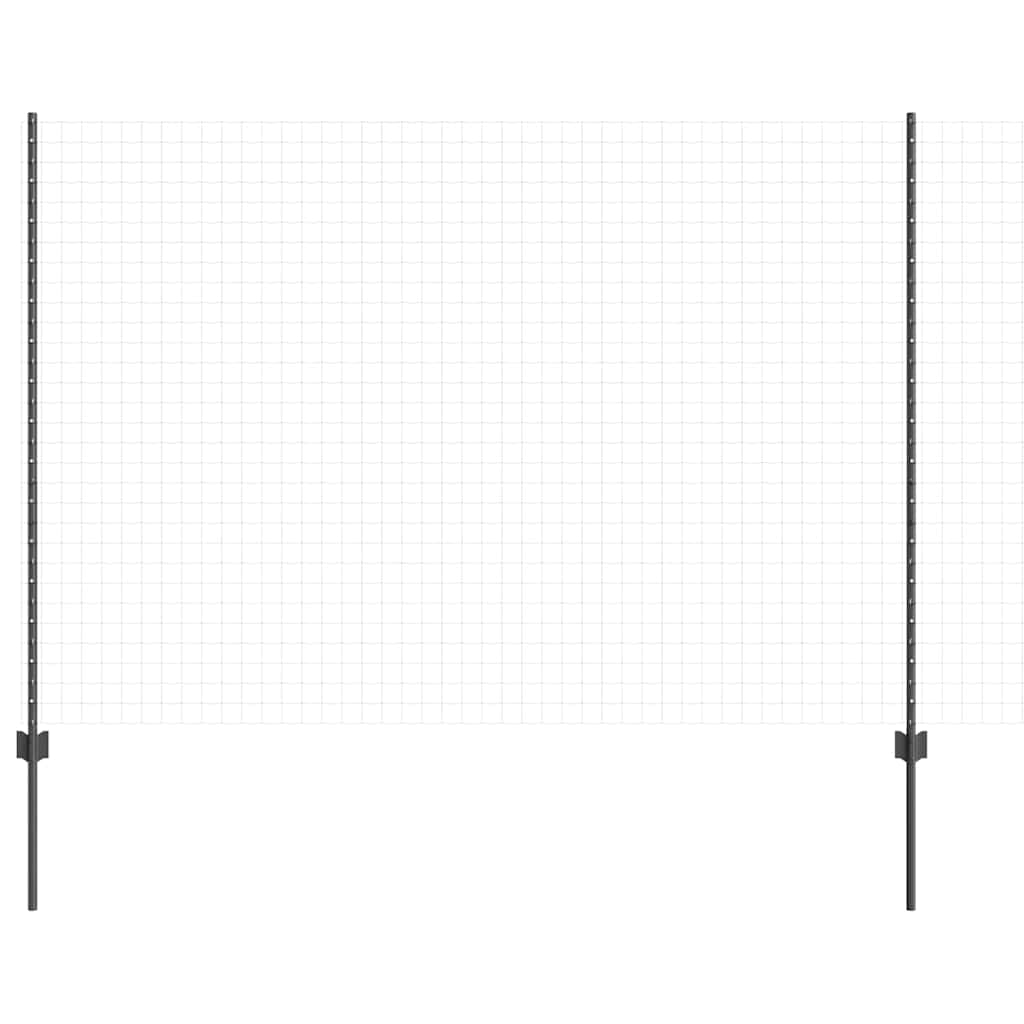 vidaXL Wbudowany słupek ogrodzeniowy 44 pcs Szary 200 cm