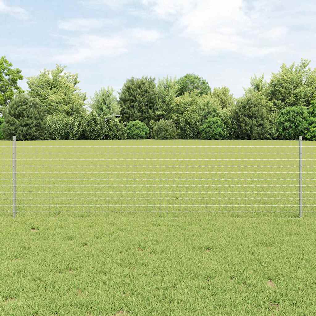vidaXL Wbudowany słupek ogrodzeniowy 22 pcs srebrny 100 cm