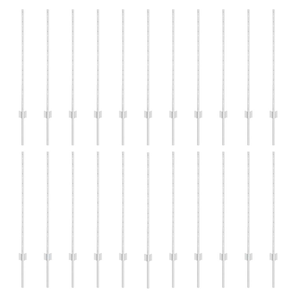 vidaXL Wbudowany słupek ogrodzeniowy 22 pcs srebrny 140 cm