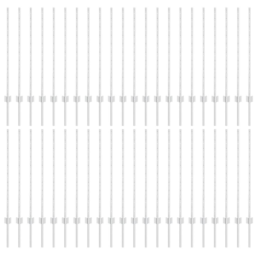 vidaXL Wbudowany słupek ogrodzeniowy 44 pcs srebrny 140 cm