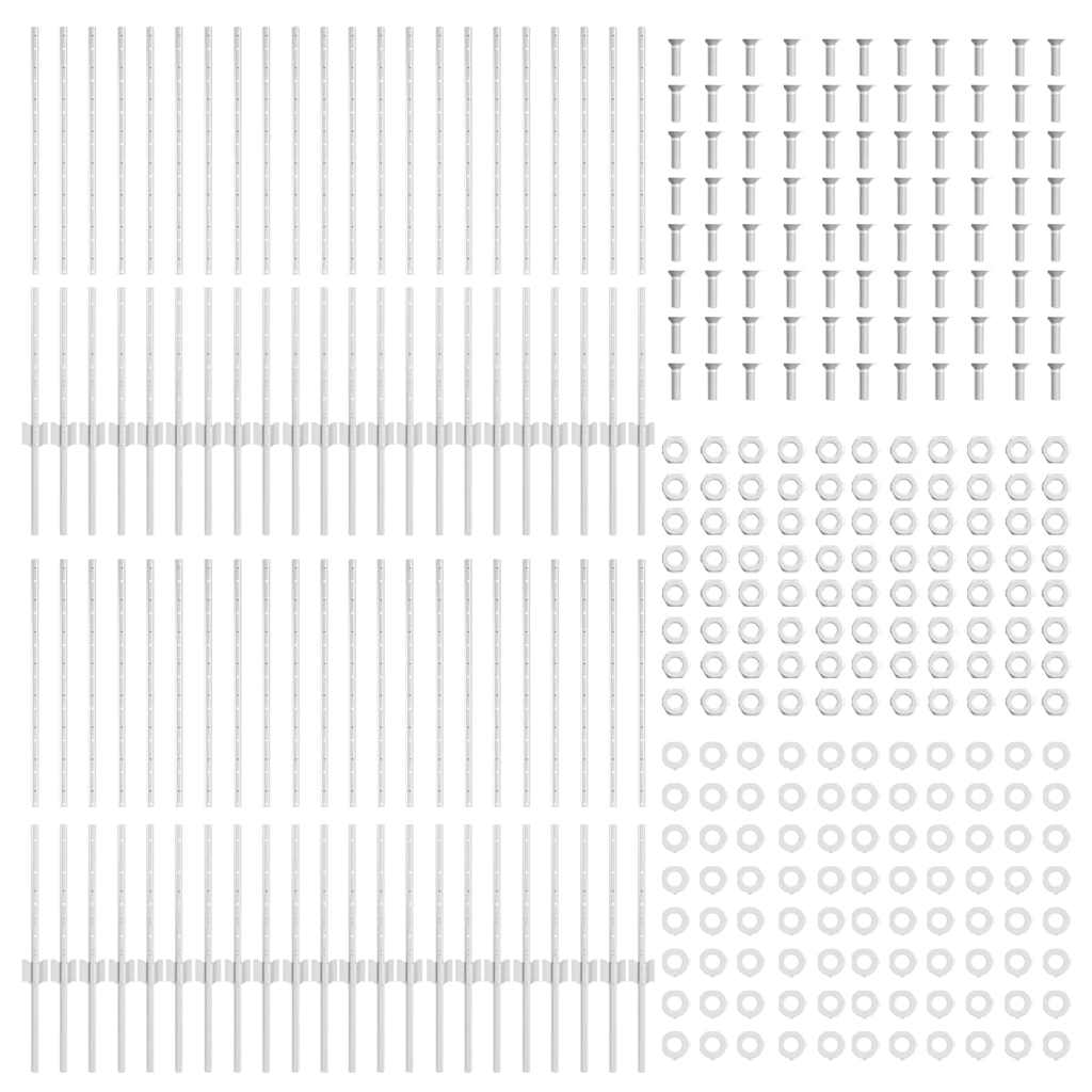 vidaXL Wbudowany słupek ogrodzeniowy 44 pcs srebrny 140 cm
