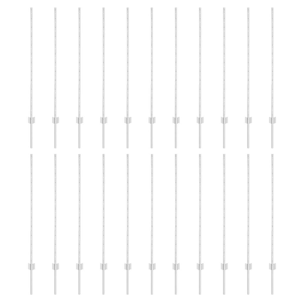 vidaXL Wbudowany słupek ogrodzeniowy 22 pcs srebrny 160 cm