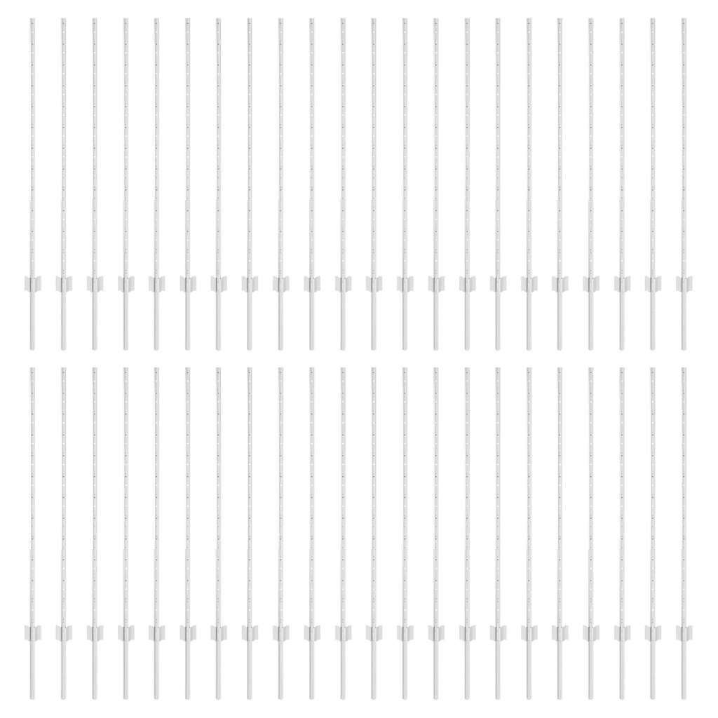 vidaXL Wbudowany słupek ogrodzeniowy 44 pcs srebrny 160 cm