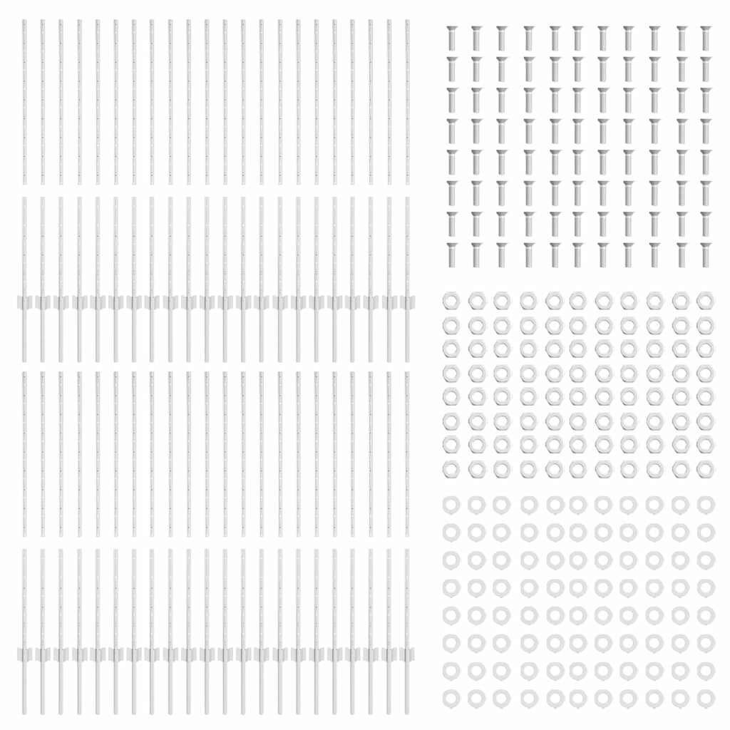 vidaXL Wbudowany słupek ogrodzeniowy 44 pcs srebrny 160 cm