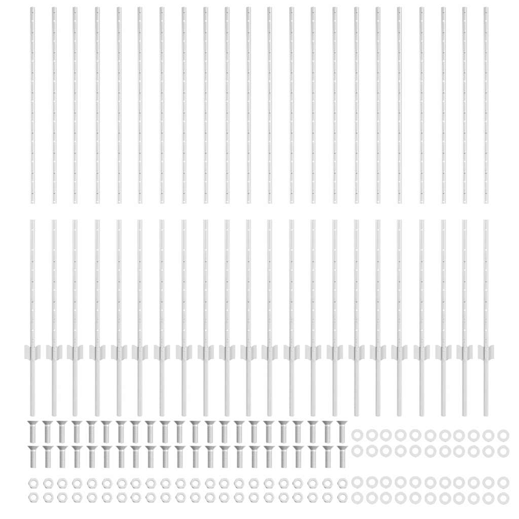 vidaXL Wbudowany słupek ogrodzeniowy 22 pcs srebrny 180 cm