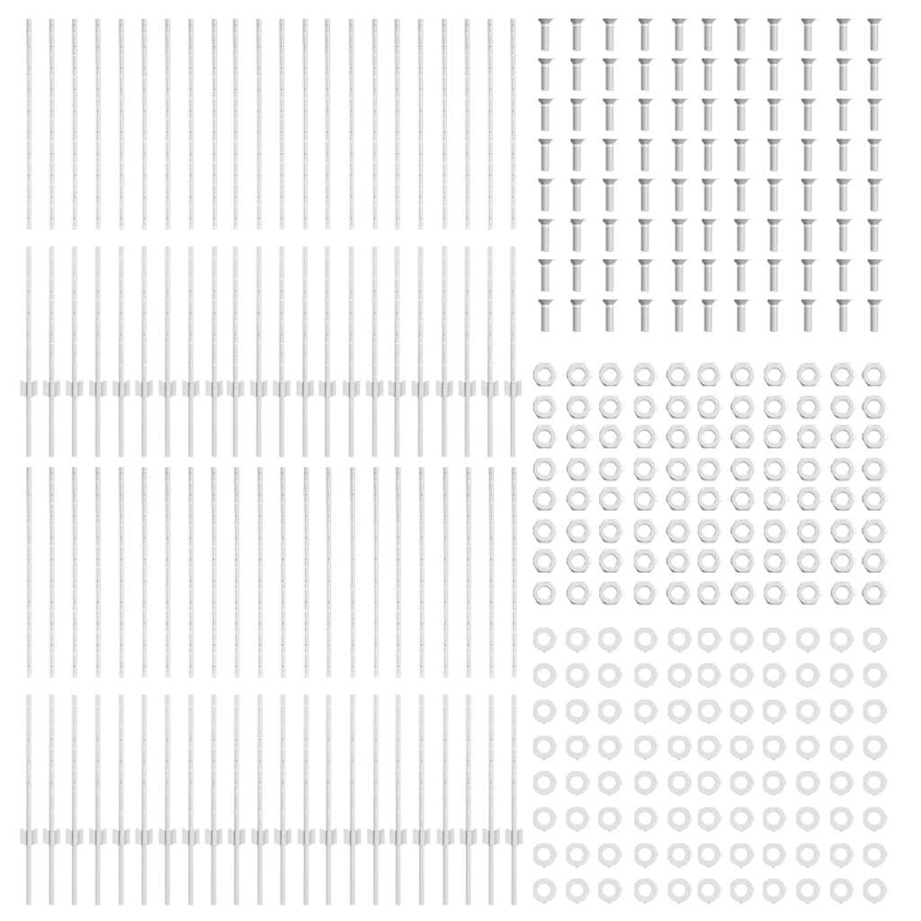 vidaXL Wbudowany słupek ogrodzeniowy 44 pcs srebrny 180 cm