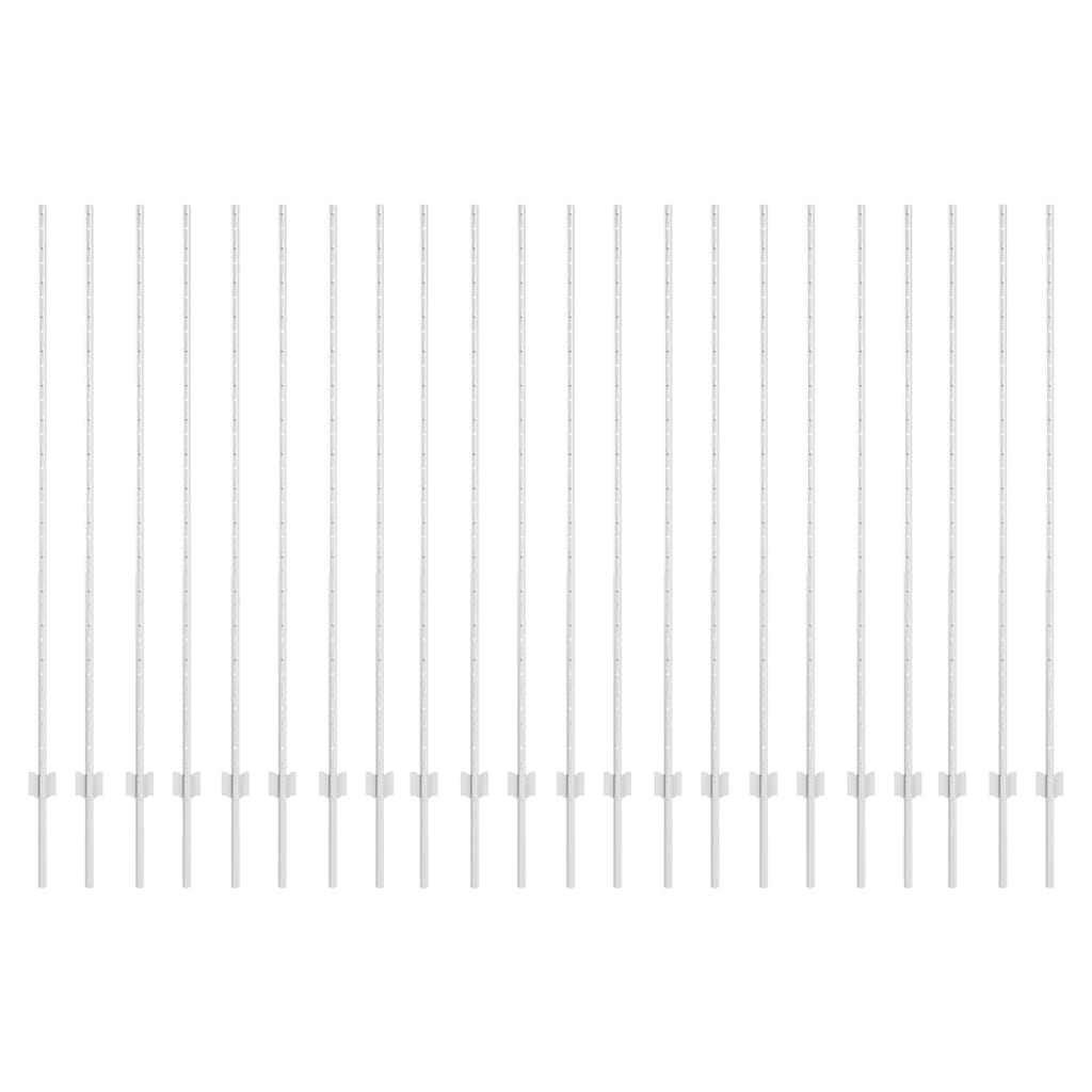 vidaXL Wbudowany słupek ogrodzeniowy 22 pcs srebrny 200 cm