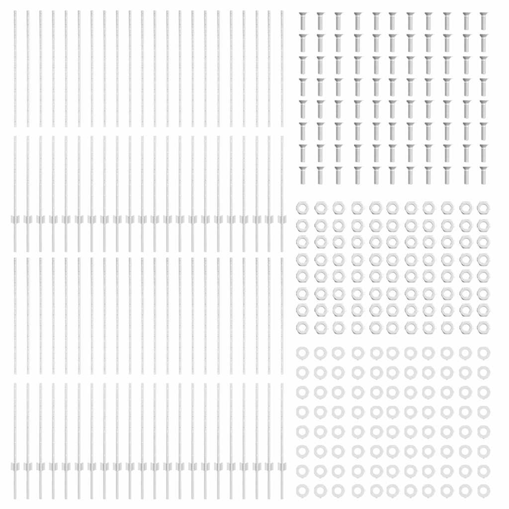 vidaXL Wbudowany słupek ogrodzeniowy 44 pcs srebrny 200 cm
