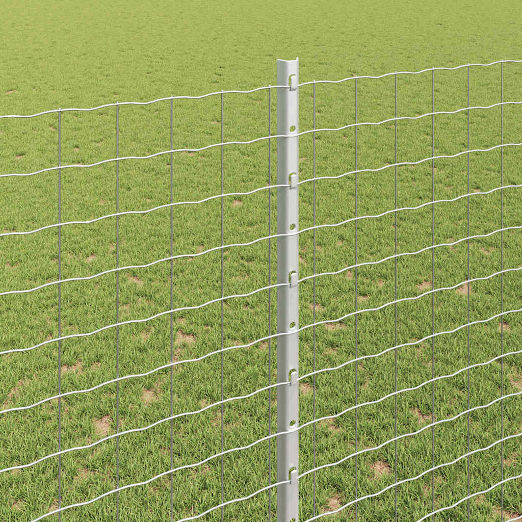vidaXL Wbudowany słupek ogrodzeniowy 22 pcs srebrny 200 cm
