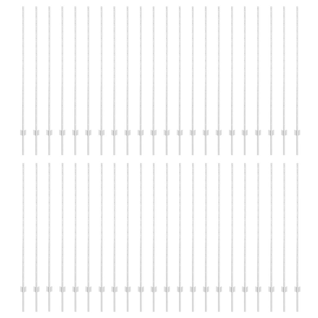 vidaXL Wbudowany słupek ogrodzeniowy 44 pcs srebrny 200 cm
