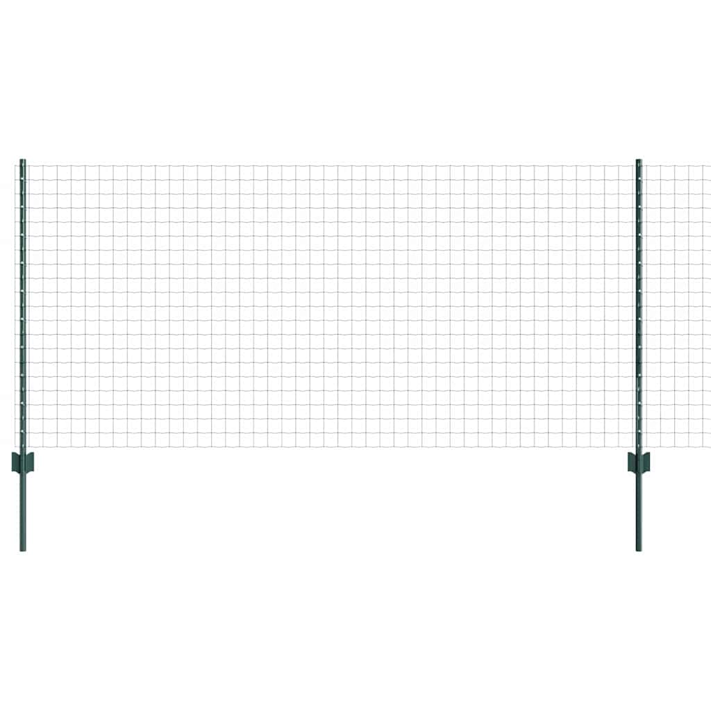 vidaXL Ogrodzenie Euro z słupkiem 10 x 1 m Stal pokryta PVC zielony