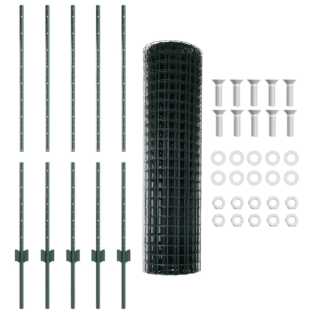 vidaXL Spawana siatka ogrodzeniowa 10 x 1,2 m (S x W) Stal pokryta PVC