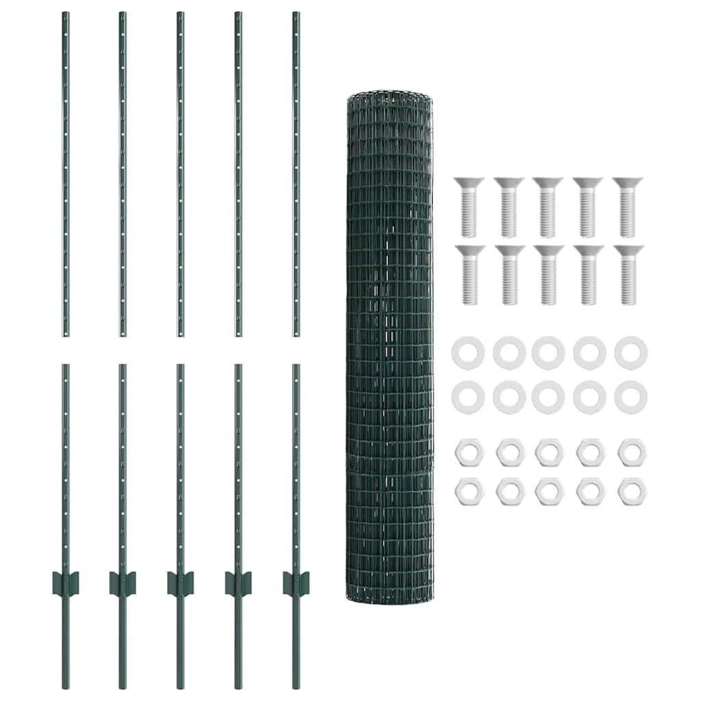vidaXL Spawana siatka ogrodzeniowa 10 x 1,4 m (S x W) Stal pokryta PVC