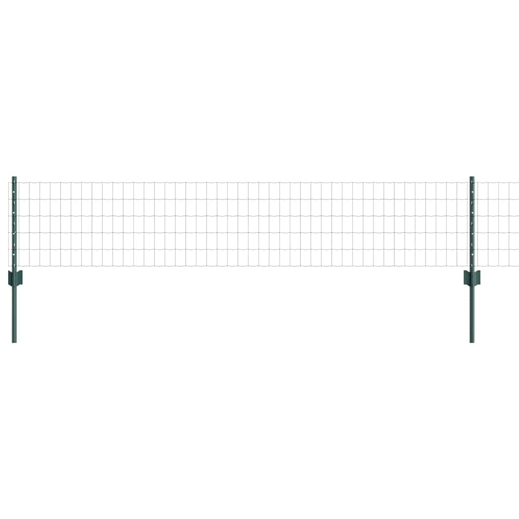 vidaXL Ogrodzenie Euro z słupkiem 10 x 0,4 m Stal pokryta PVC zielony