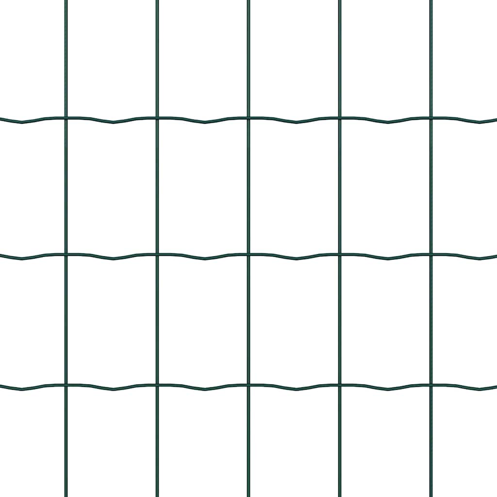 vidaXL Ogrodzenie Euro z słupkiem 10 x 1 m Stal pokryta PVC zielony