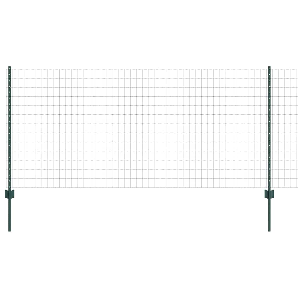 vidaXL Ogrodzenie Euro z słupkiem 10 x 1 m Stal pokryta PVC zielony