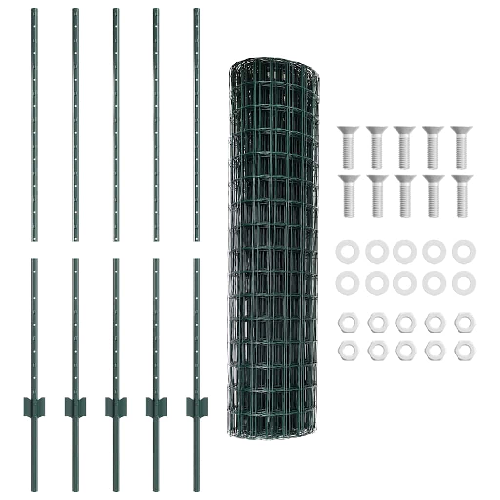vidaXL Spawana siatka ogrodzeniowa 10 x 1,2 m (S x W) Stal pokryta PVC