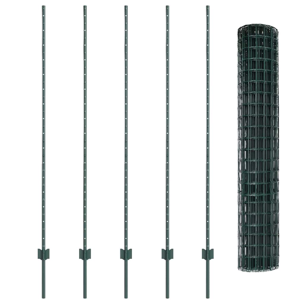 vidaXL Spawana siatka ogrodzeniowa 10 x 1,5 m (S x W) Stal pokryta PVC
