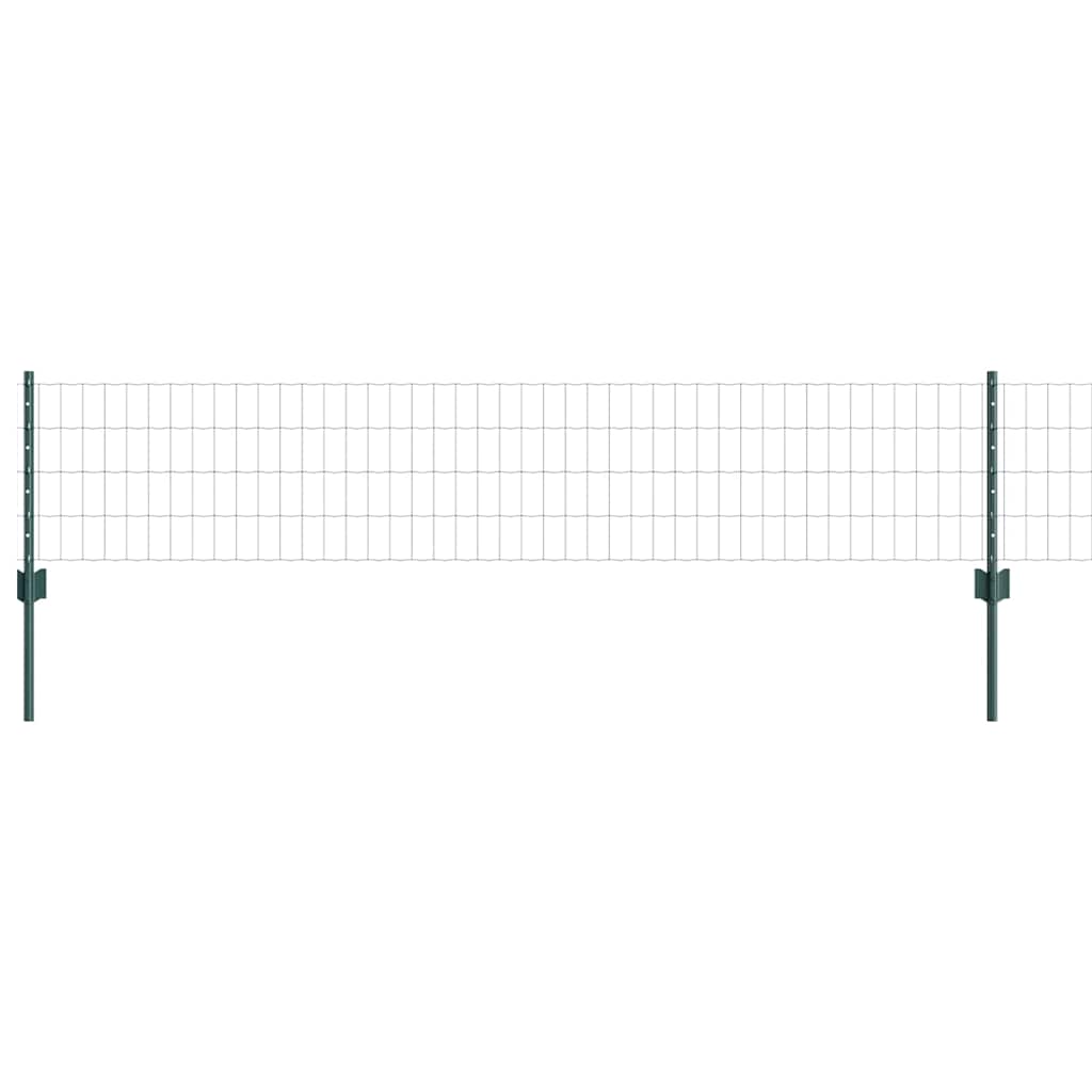 vidaXL Ogrodzenie Euro z słupkiem 10 x 0,4 m Stal pokryta PVC zielony
