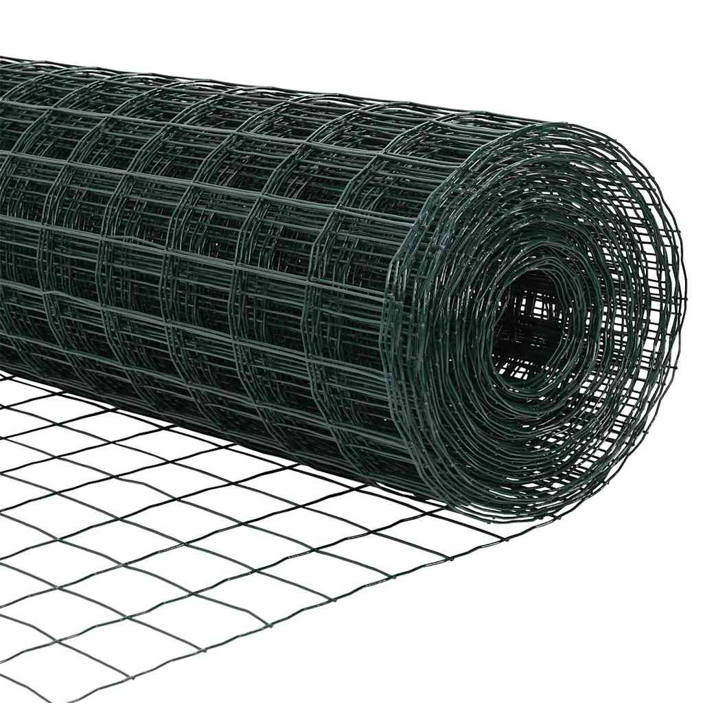 vidaXL Ogrodzenie Euro z słupkiem 10 x 1 m Stal pokryta PVC zielony
